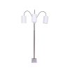 Sarantino 3-Light Metal Arc Floor Lamp - Nickel & Marble Finish