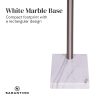 Sarantino 3-Light Metal Arc Floor Lamp - Nickel & Marble Finish - Image 6