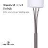 Sarantino 3-Light Metal Arc Floor Lamp - Nickel & Marble Finish - Image 7
