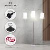Sarantino 3-Light Metal Arc Floor Lamp - Nickel & Marble Finish - Image 9
