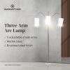 Sarantino 3-Light Metal Arc Floor Lamp - Nickel & Marble Finish - Image 11