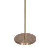 Sarantino Metal Floor Lamp in Antique Brass Finish with Cream Linen Fabric Shade - Image 2