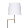 Sarantino Metal Floor Lamp in Antique Brass Finish with Cream Linen Fabric Shade - Image 3