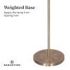 Sarantino Metal Floor Lamp in Antique Brass Finish with Cream Linen Fabric Shade - Image 7
