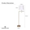 Sarantino Metal Floor Lamp in Antique Brass Finish with Cream Linen Fabric Shade - Image 8
