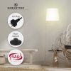 Sarantino Metal Floor Lamp in Antique Brass Finish with Cream Linen Fabric Shade - Image 9