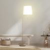 Sarantino Metal Floor Lamp in Antique Brass Finish with Cream Linen Fabric Shade - Image 10