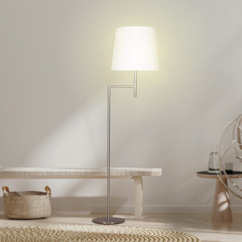 Sarantino Nickel Metal Arc Floor Lamp - Image 10