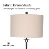 Sarantino Metal Floor Lamp with Cream Drum Shade - Image 6
