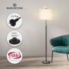 Sarantino Metal Floor Lamp with Cream Drum Shade - Image 9