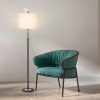 Sarantino Metal Floor Lamp with Cream Drum Shade - Image 10