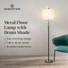 Sarantino Metal Floor Lamp with Cream Drum Shade - Image 11
