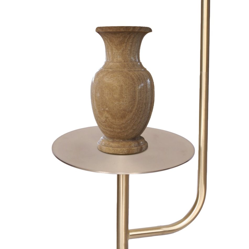 Sarantino Marble & Metal End Table Top Floor Lamp - Image 2