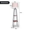 Sarantino Metal Etagere Floor Lamp Shade Metal Shelf in Wood Finish - Image 2