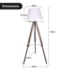 Sarantino Solid Wood Tripod Floor Lamp Adjustable Height White Shade - Image 2