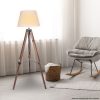 Sarantino Solid Wood Tripod Floor Lamp Adjustable Height White Shade - Image 5