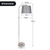 Sarantino Metal Task Floor Lamp Nickel Finish with Grey Fabric Shade - Image 2
