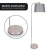 Sarantino Metal Task Floor Lamp Nickel Finish with Grey Fabric Shade - Image 4
