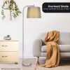 Sarantino Metal Task Floor Lamp Nickel Finish with Grey Fabric Shade - Image 5
