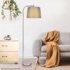 Sarantino Metal Task Floor Lamp Nickel Finish with Grey Fabric Shade - Image 6