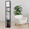 Sarantino Metal Etagere Floor Lamp with Wine Holder Shelf - Image 2