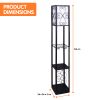 Sarantino Metal Etagere Floor Lamp with Wine Holder Shelf - Image 3