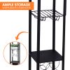 Sarantino Metal Etagere Floor Lamp with Wine Holder Shelf - Image 6