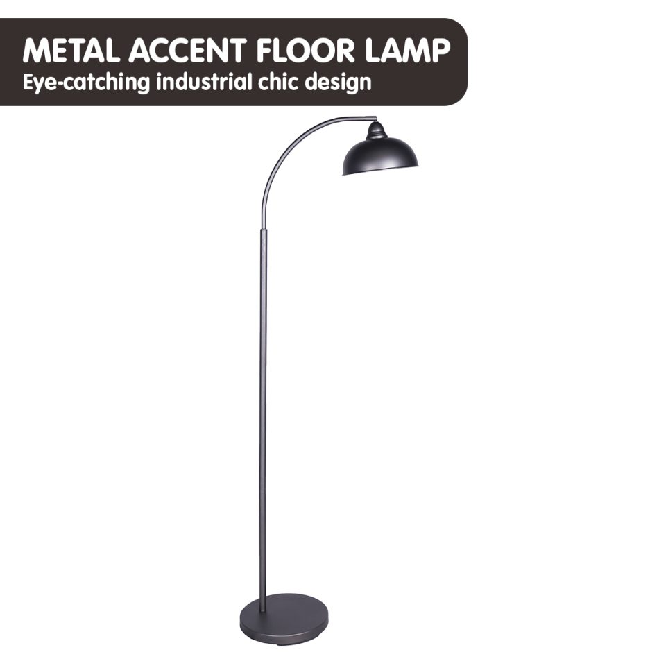 Sarantino Dark Grey Floor Lamp Industrial Chic Adjustable Angle - Image 3