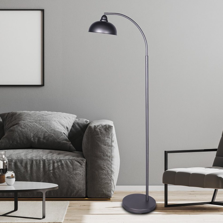 Sarantino Dark Grey Floor Lamp Industrial Chic Adjustable Angle - Image 6
