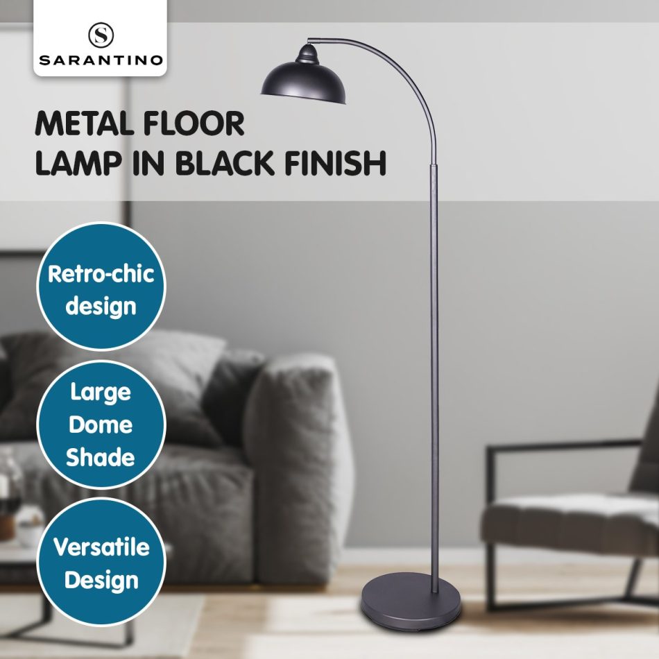 Sarantino Dark Grey Floor Lamp Industrial Chic Adjustable Angle - Image 7