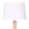 Sarantino Rattan Floor Lamp With Off-White Linen Shade by Sarantino - Image 3