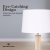 Sarantino Rattan Floor Lamp With Off-White Linen Shade by Sarantino - Image 6