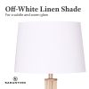 Sarantino Rattan Floor Lamp With Off-White Linen Shade by Sarantino - Image 7