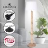 Sarantino Rattan Floor Lamp With Off-White Linen Shade by Sarantino - Image 9