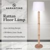 Sarantino Rattan Floor Lamp With Off-White Linen Shade by Sarantino - Image 11