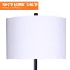Sarantino Metal Floor Lamp Shade Black Post in Marble Finish Shelves - Image 3