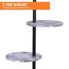 Sarantino Metal Floor Lamp Shade Black Post in Marble Finish Shelves - Image 4