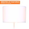 Sarantino Metal Tripod Floor Lamp Shade with Wooden Table Shelf - Image 3