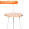 Sarantino Metal Tripod Floor Lamp Shade with Wooden Table Shelf - Image 5