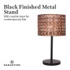 Sarantino Rattan Desk Lamp With Black Marble Base - Image 5