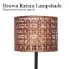 Sarantino Rattan Desk Lamp With Black Marble Base - Image 6