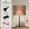Sarantino Rattan Desk Lamp With Black Marble Base - Image 7