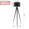 Sarantino Minimalist Modern Tripod Floor Lamp Black - Image 4