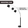 Sarantino 3-Light Arc Floor Lamp Adjustable Black 3 Shades - Image 4