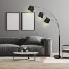 Sarantino 3-Light Arc Floor Lamp Adjustable Black 3 Shades - Image 6