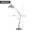 Sarantino Metal Architect Floor Lamp Shade Adjustable Height - Chrome - Image 2