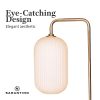 Sarantino Metal Floor Lamp With Opal Glass Shade - Image 5