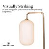 Sarantino Metal Floor Lamp With Opal Glass Shade - Image 7