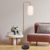 Sarantino Metal Floor Lamp With Opal Glass Shade - Image 9