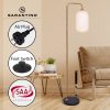 Sarantino Metal Floor Lamp With Opal Glass Shade - Image 10
